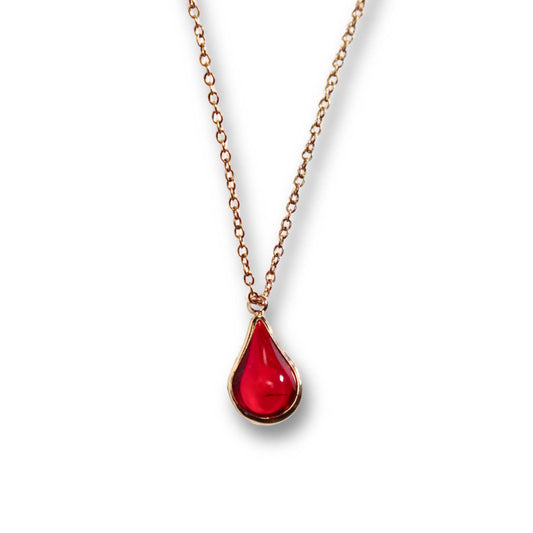 Crimson Blood Drop Necklace