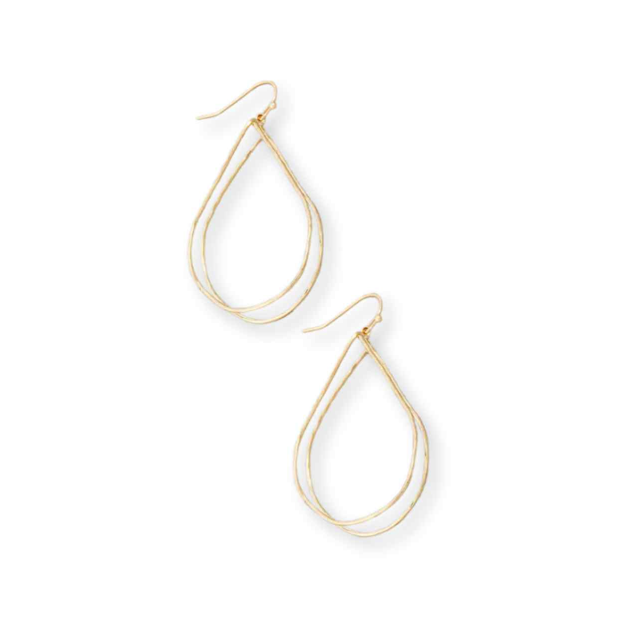 Layered Blood Drop Hook Earrings