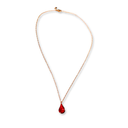 Crimson Blood Drop Necklace