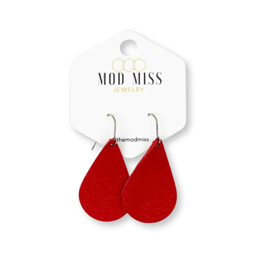 Leather Blood Drop Earrings