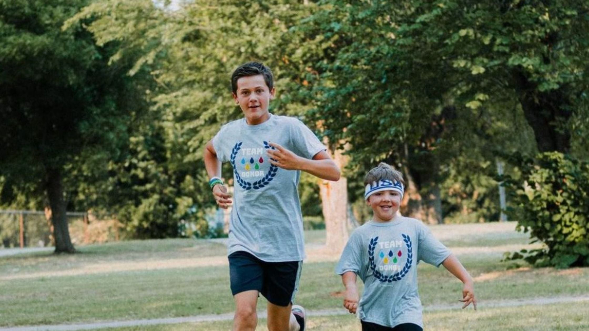 kids in team donor t-shirts